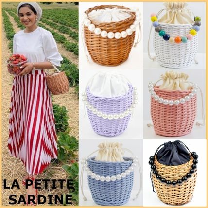 LA PETITE SARDINE かごバッグ 【大人気】★LA PETITE SARDINE★ かごバッグ パール 巾着