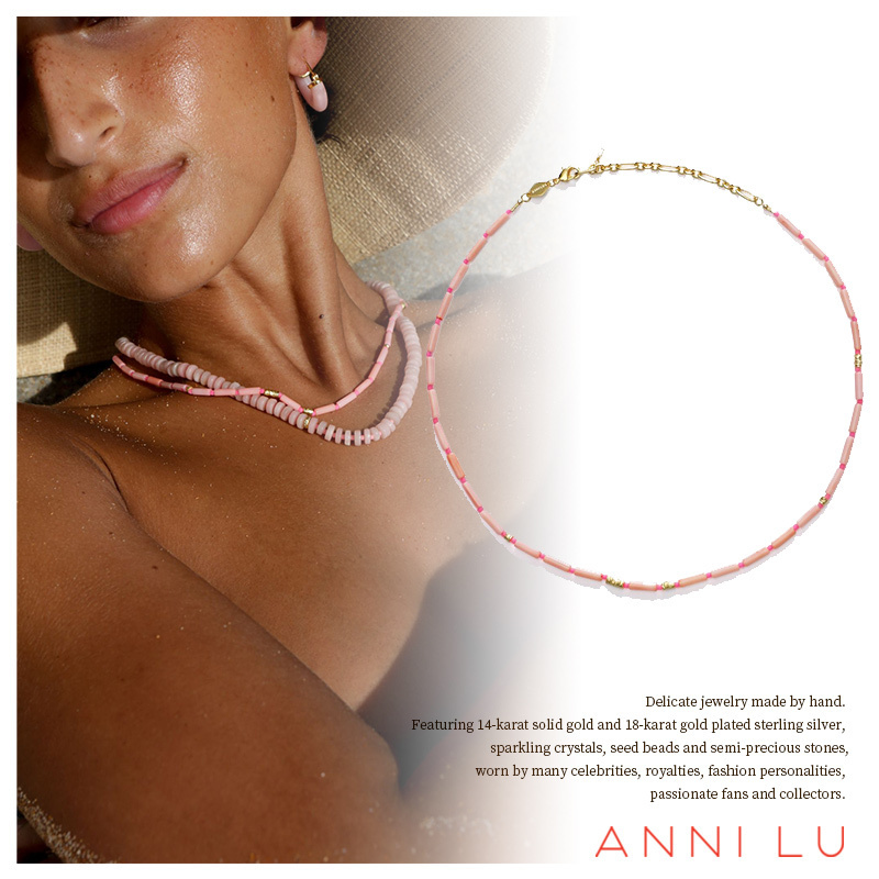 【ANNI LU アニ ルー】MALIBU PINK-A-BOO ビーズ ネックレス