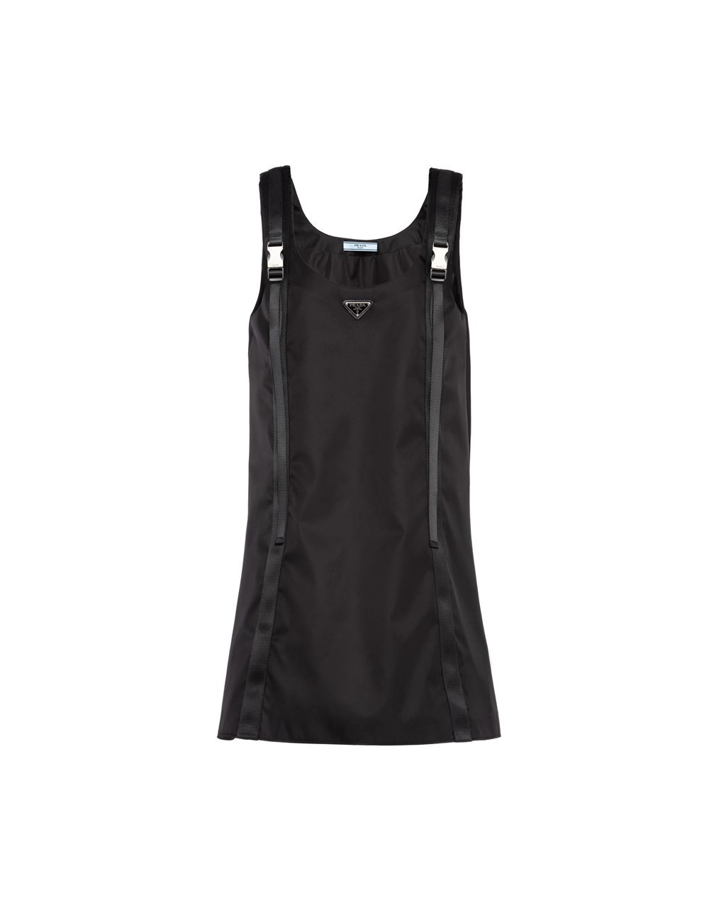 【PRADA】クルーネック ノースリーブ ドレス関税込み SALE Prada ノースリーブ レザーミニドレス | ブラック | FARFETCH JP