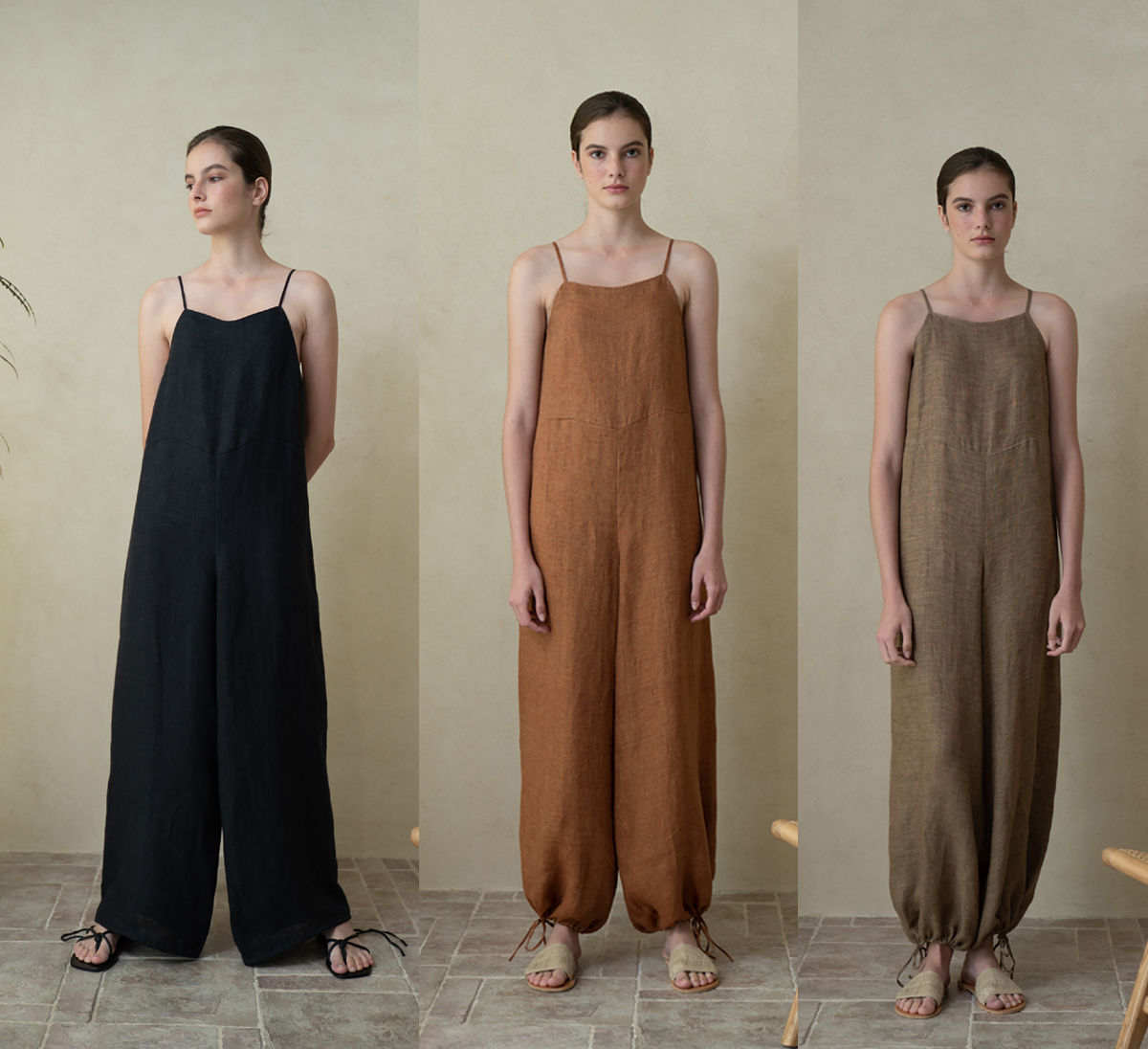 Missing You Already linen jogger jumpsuitジャンプスーツ オールインワン・サロペット Missing You Already linen jogger jumpsuitジャンプスーツ オールインワン・サロペット