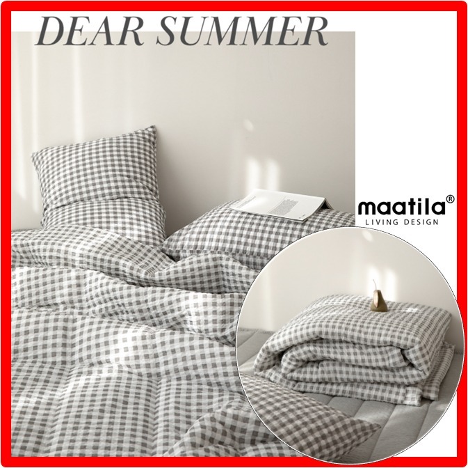 ☆人気☆【maatila】☆DEAR SUMMER PURE CHECK 布団セッ.ト☆Q