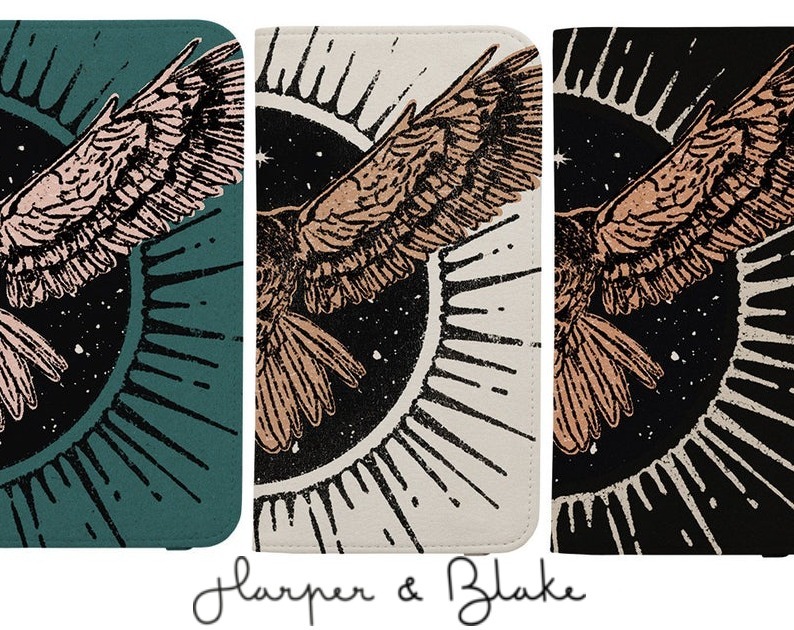 送関込【Harper & Blake】UK発!手帳型スマホケース Owl/鳥月手梟