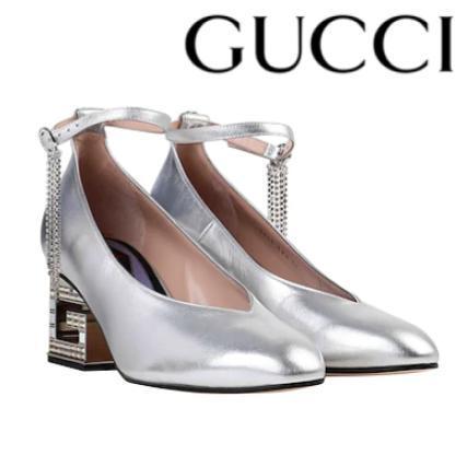 GUCCI パンプス GUCCI パンプス 革 ロゴ入り 【海外限定】 ラメ加工 レディーズ(2)