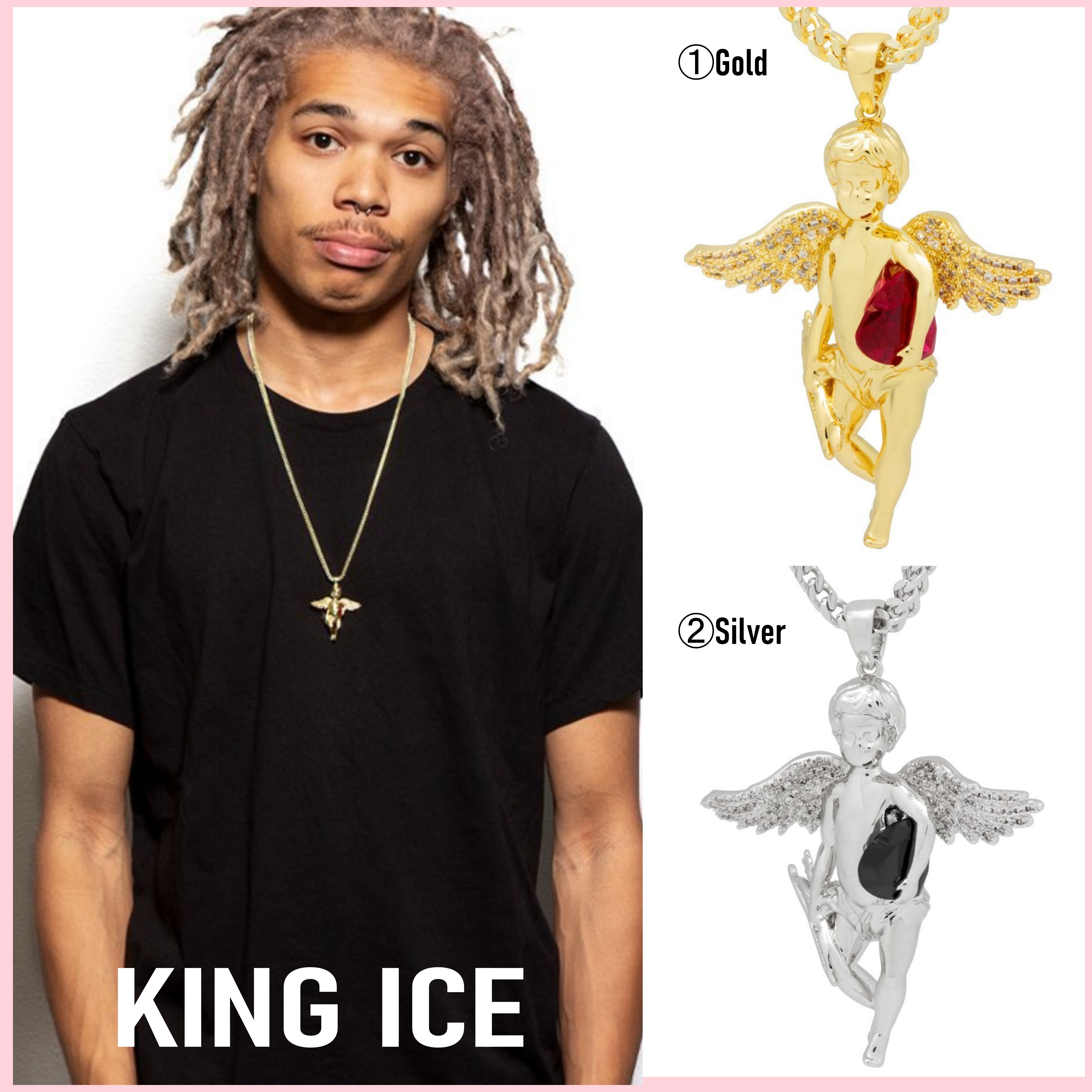 送料関税込【King Ice】CUPID NECKLACE (2色) Angel☆国内発送♪