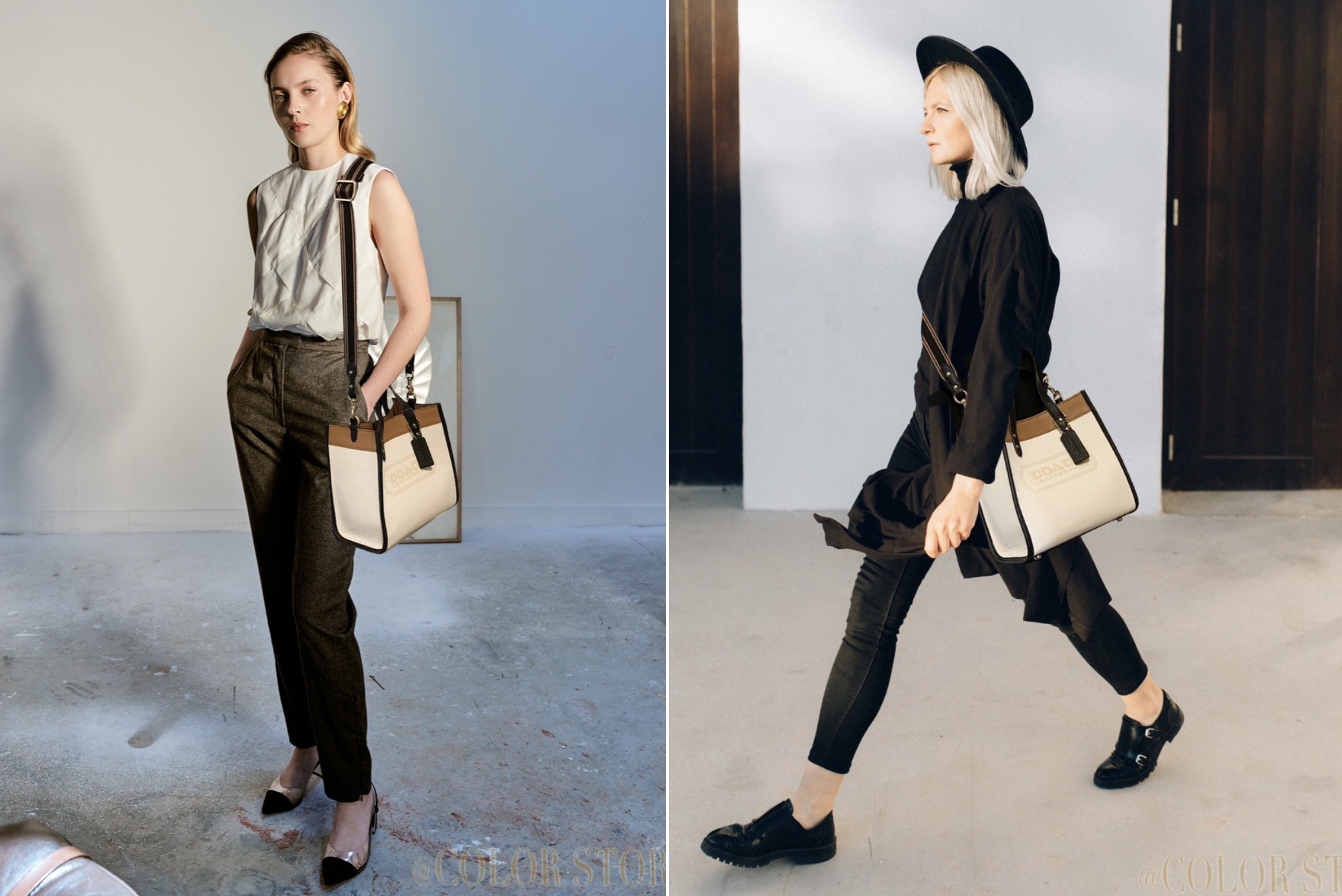 【COACHブティック】●ぷくぷくなストラップ付トート●ツートン COACHブティック】○日本完売！NEW○ストラップ付トート♪22