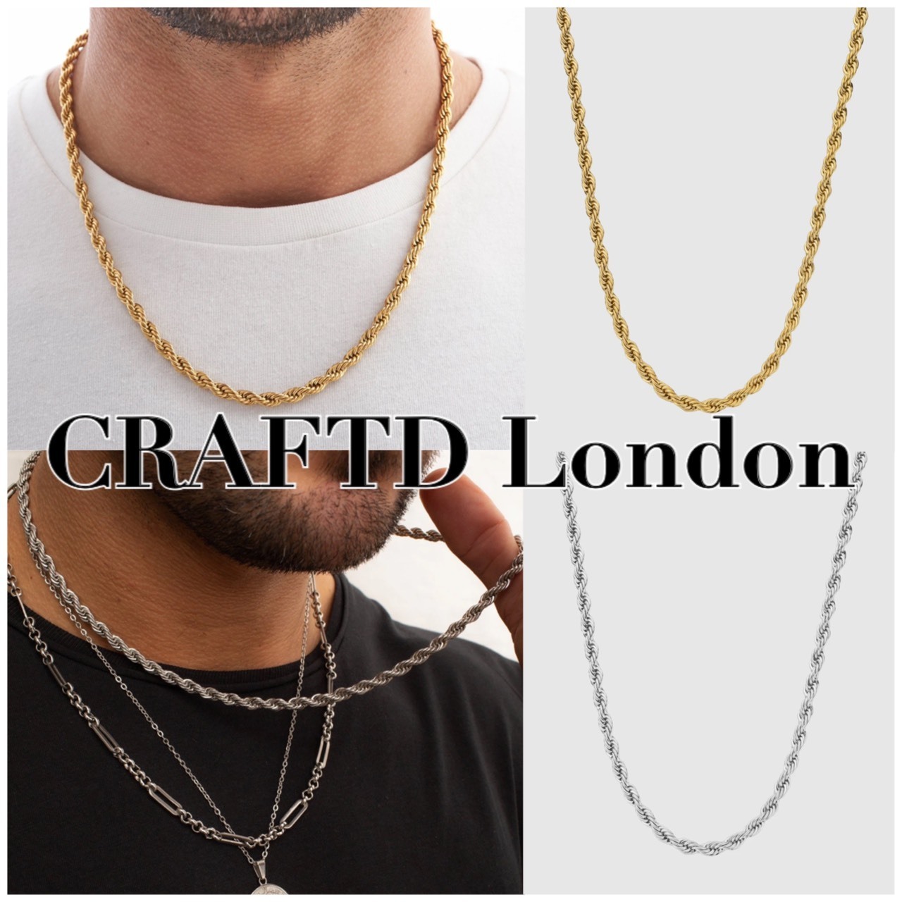 送料関税込【CRAFTD London】ROPEロープチェーン ネックレス/5mm