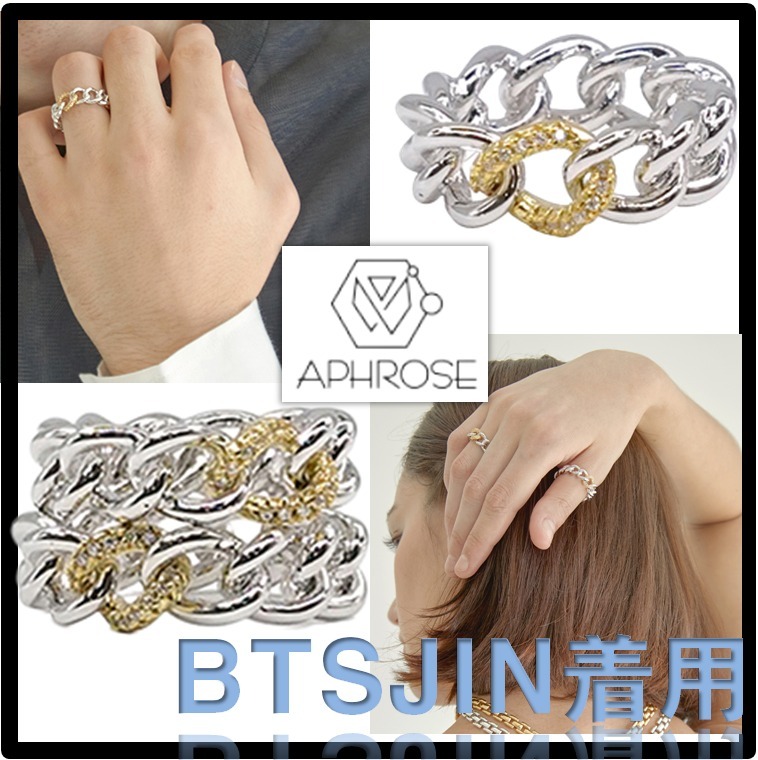 ★BTSジン着用★関税込★Aphrose★Point Cubic Chain Rin.g★