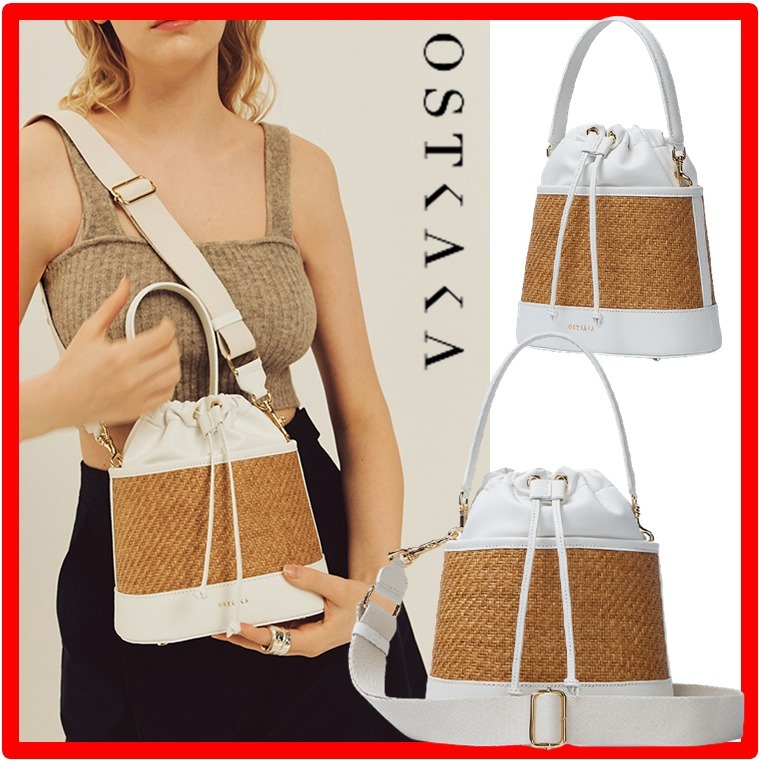☆韓国の人気☆【OSTKAKA】☆NUMER DRAW RATTAN BA.G☆関税込☆