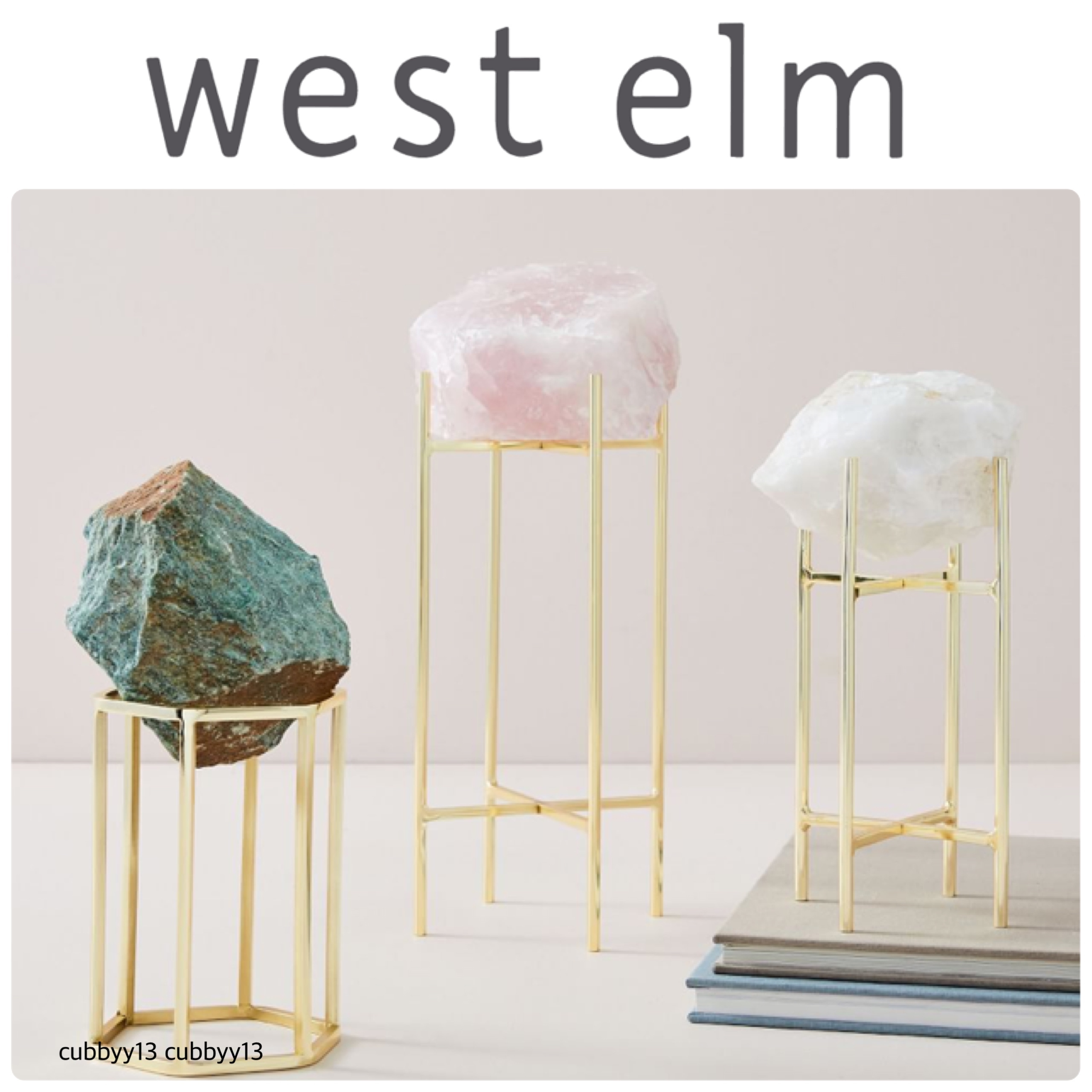 West Elm【人気急上昇】Natural Stone on Stand  全３色