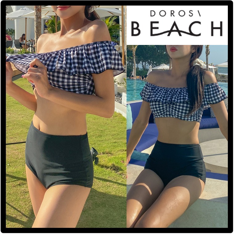 ★送料・関税込★DOROSI BEACH★チェックフリル ビキニ★水着★