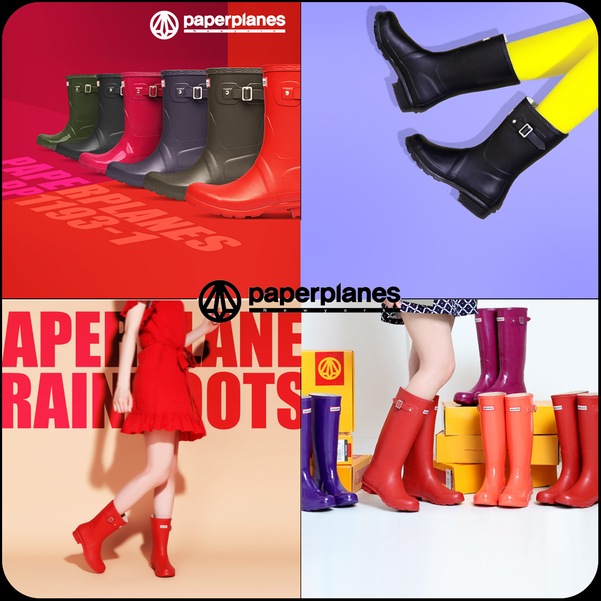 [paperplanes]★韓国大人気★Middle Rain Boots PP1193-1