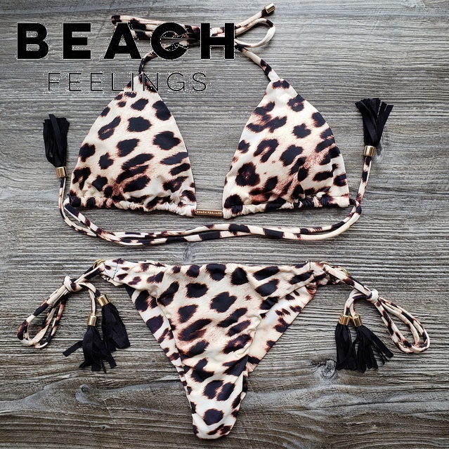 ◆beach feelings◆レオパードトライアングル♪カップ付き