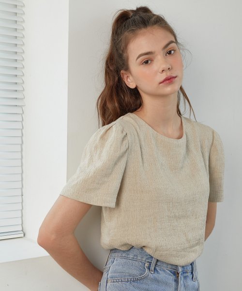 [YUPPE] 韓国ブランド☆LINEN SHIRRING SHIRT