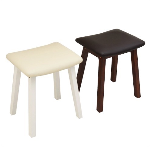 [韓国家具] 木製 クッション ドレッサー チェア 椅子 2colors