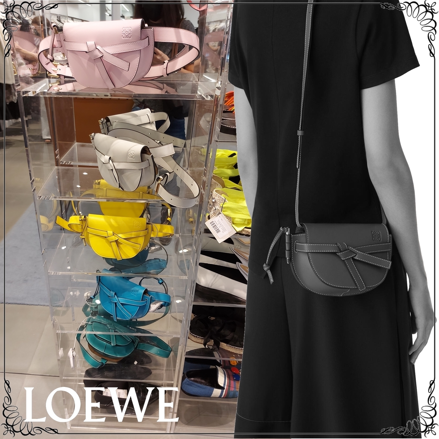 希少 LOEWE ゲートデュアル バッグ ミニ 321.54.Z58 希少 LOEWE ゲートデュアル バッグ ミニ 321.54.Z58