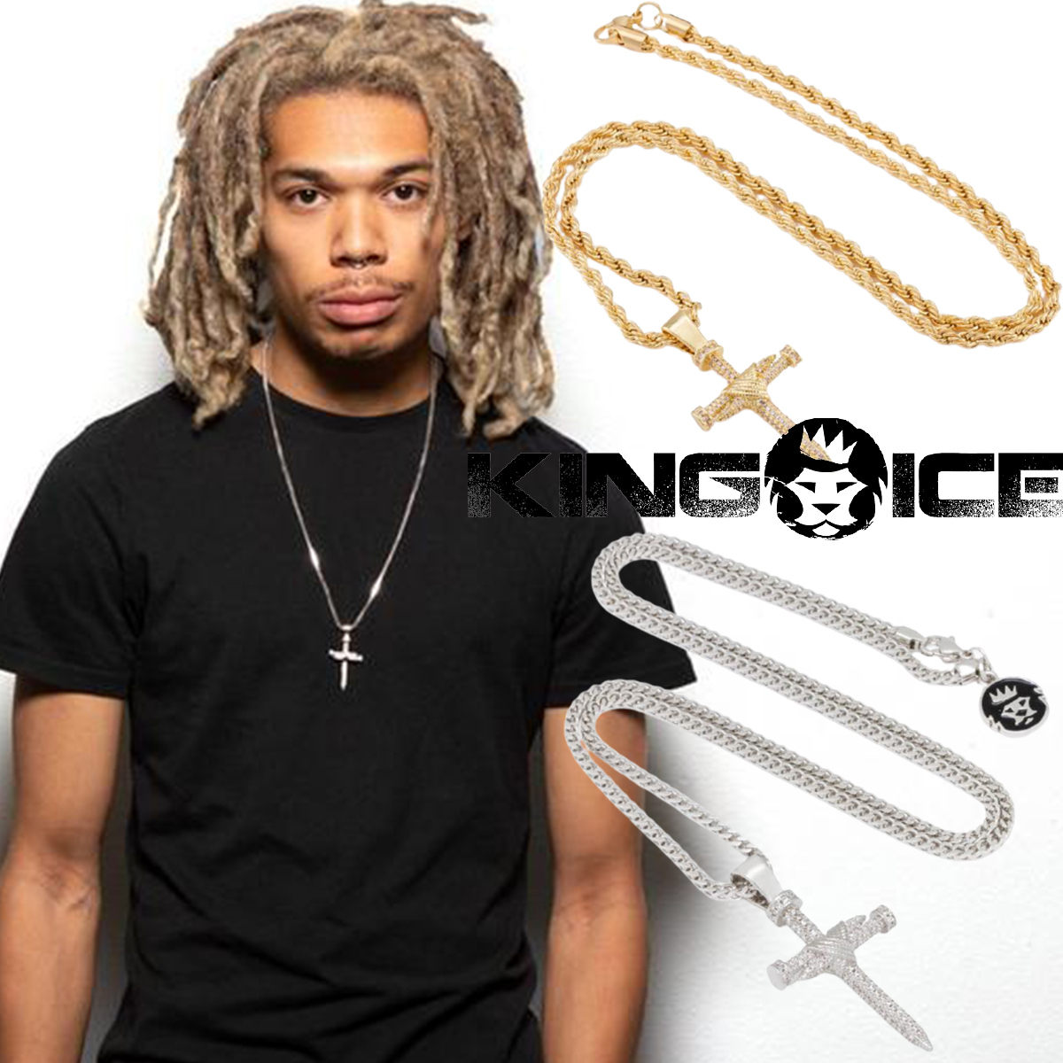 KING ICEキングアイス ネックレス 14Kゴールド ホワイトゴールド 楽天市場】KING ICE キングアイス ネックレス ICED ORIGINAL