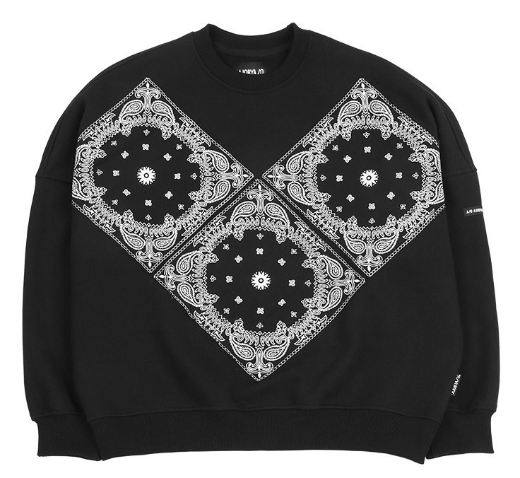 【AJO AJOBYAJO】Oversized Paisley Patchwork Sweatshirt AJO AJOBYAJO】Oversized Paisley Patchwork Sweatshirt (AJO