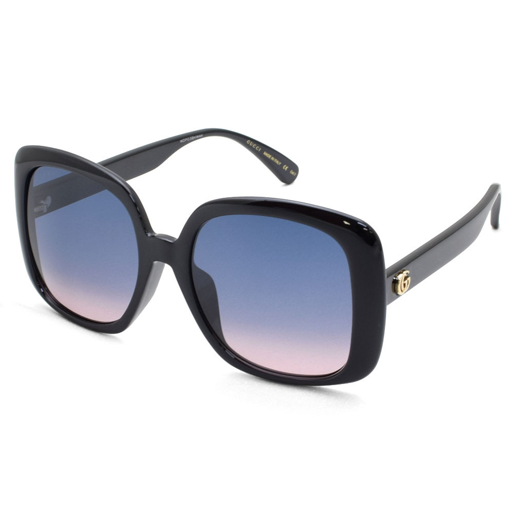 在庫処分】 グッチ サングラス BLACK/BLUE 002 GG0714SA アジアン
