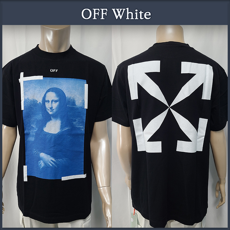 【Off-White】Blue Mona Lisa Overfit Short Sleeve T-shirt