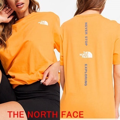 **THE NORTH FACE**限定バーティカルTシャツ☆Orange Tシャツ・カットソー **THE NORTH FACE**限定バーティカルTシャツ☆Orange Tシャツ・カットソー