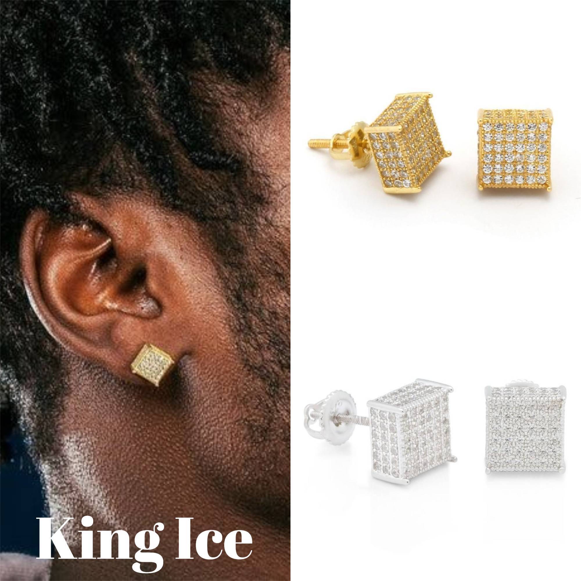KING ICE】日本未入荷 国内発送 関送込TRIPLE-ROW STUD EARRINGS