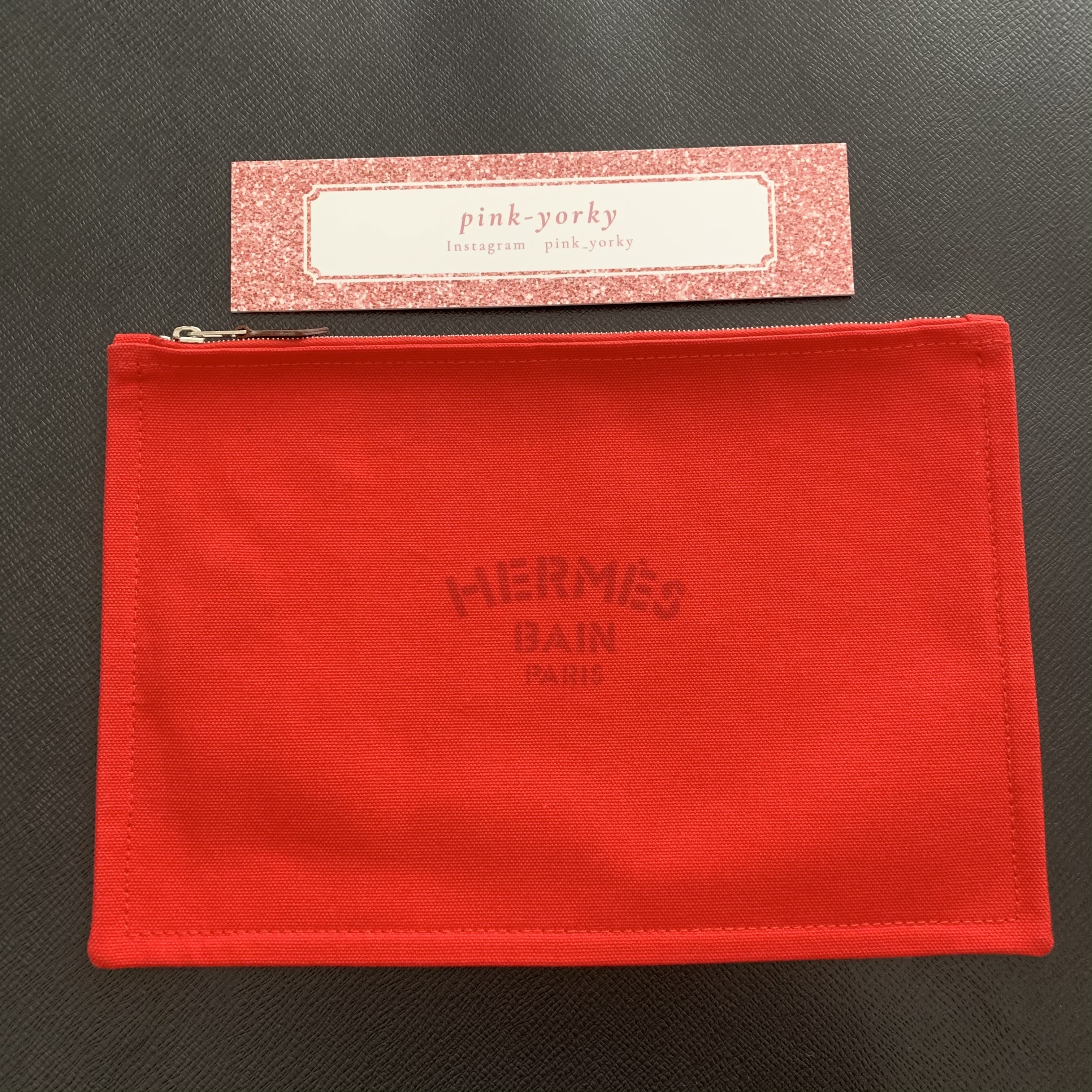 Authentic HERMES Pouch Yuboyu PM Makeup Pouch Women Pink Rose