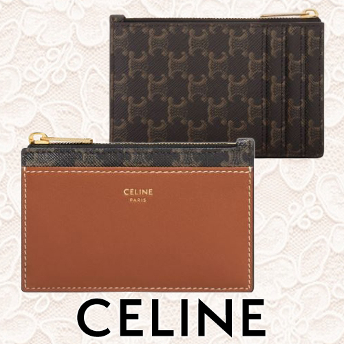 非売品新作 CELINEセリーヌ トリオンフキャンバスジップカードホルダー の正規品は正規取扱店で CELINE セリーヌ カードケース 名刺入れ/定期入れ