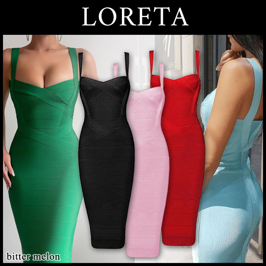 LORETA◆ ボディコン ワンピース Angel タイト ドレス ミニ丈