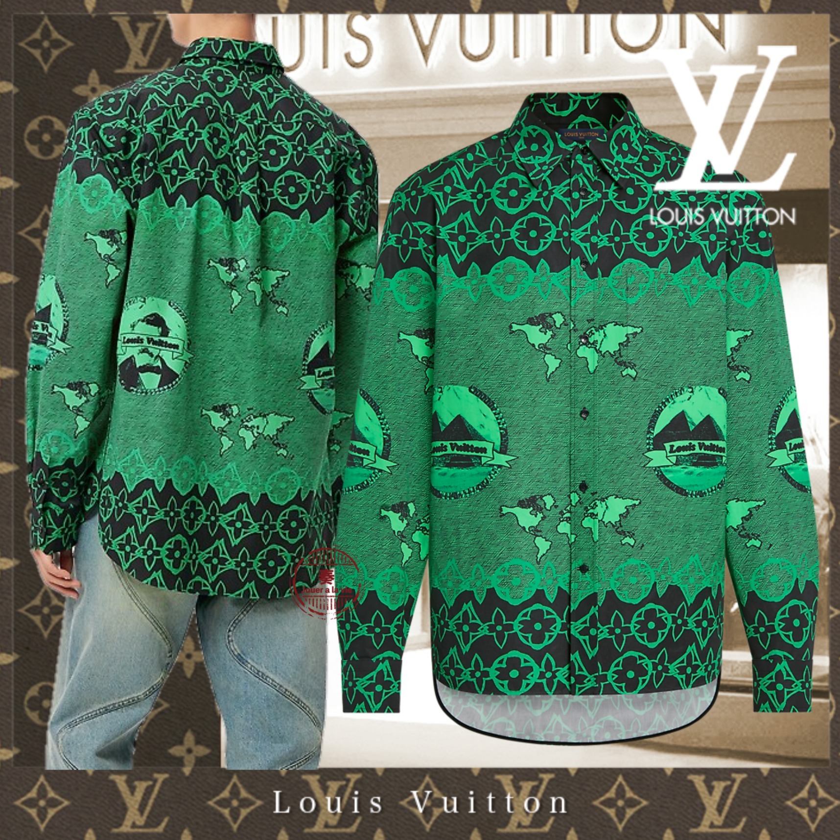 100%安い 21FW★Louis Vuitton★LVワックスオーバーサイズビジネスシャツ シャツ 100%安い 21FW★Louis Vuitton★LVワックスオーバーサイズビジネスシャツ シャツ