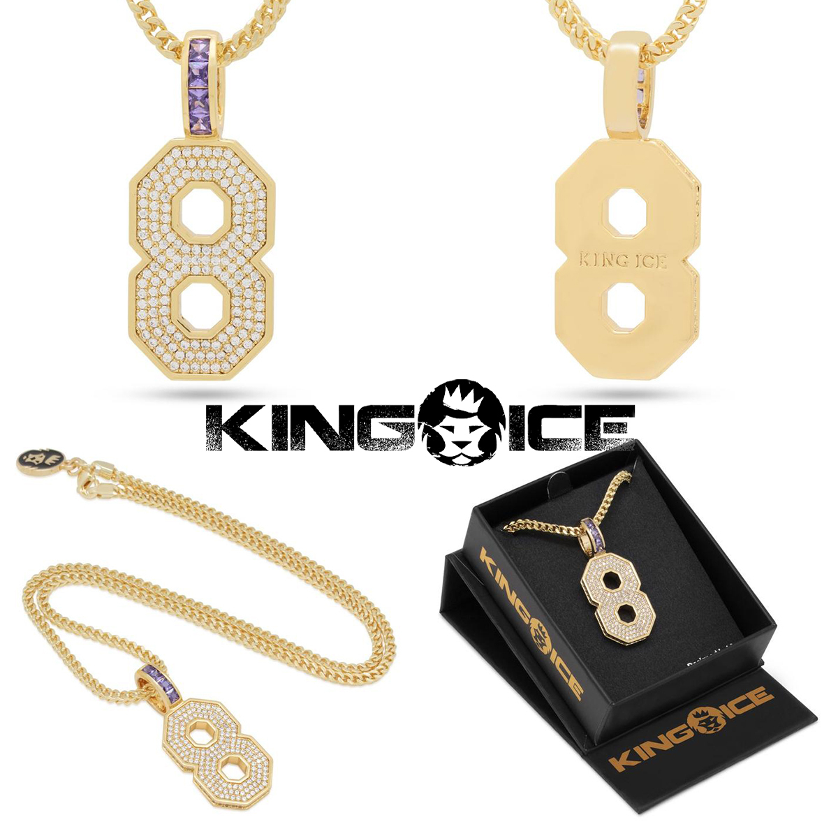 KING ICE キングアイス BLACK MAMBA CLASSIC NUMBER 8 NECKLACE