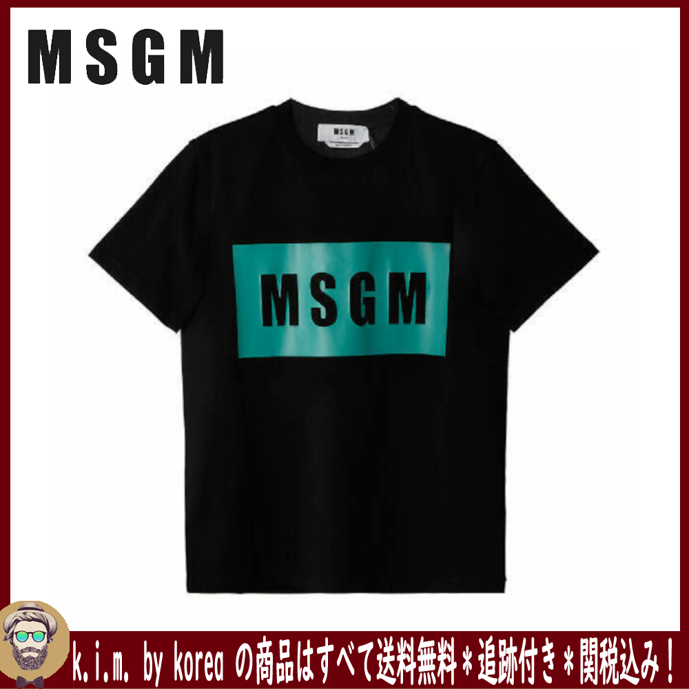 超可爱 ∞MSGM∞関税/送料込/ボックスロゴプリント半袖Tシャツ Tシャツ・カットソー 超可爱 ∞MSGM∞関税/送料込/ボックスロゴプリント半袖Tシャツ Tシャツ・カットソー