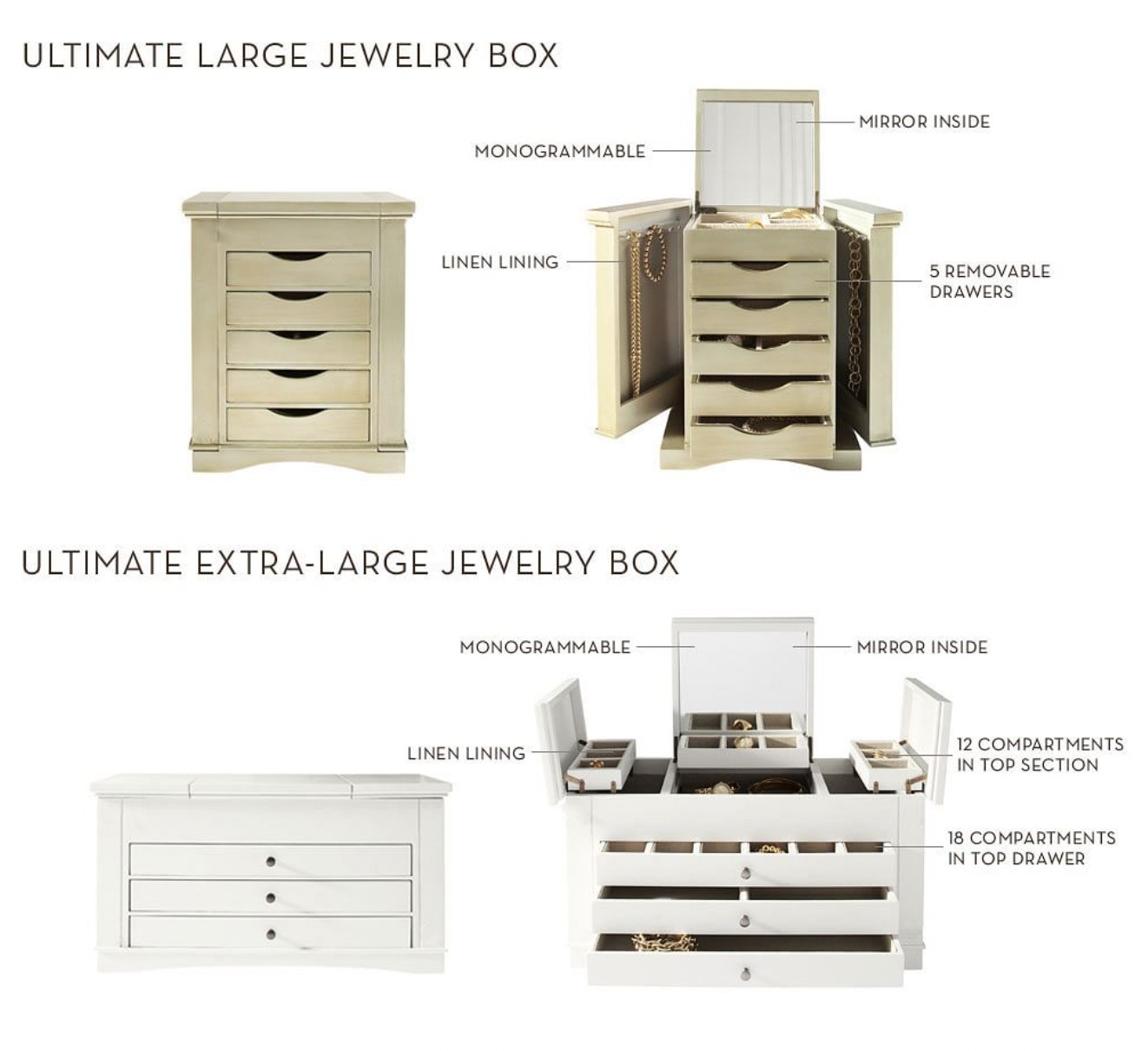 Pottery Barn 棚・ラック・収納 PotteryBarn Ultimate Wood Jewelry Box ジュエリーボックス(5)