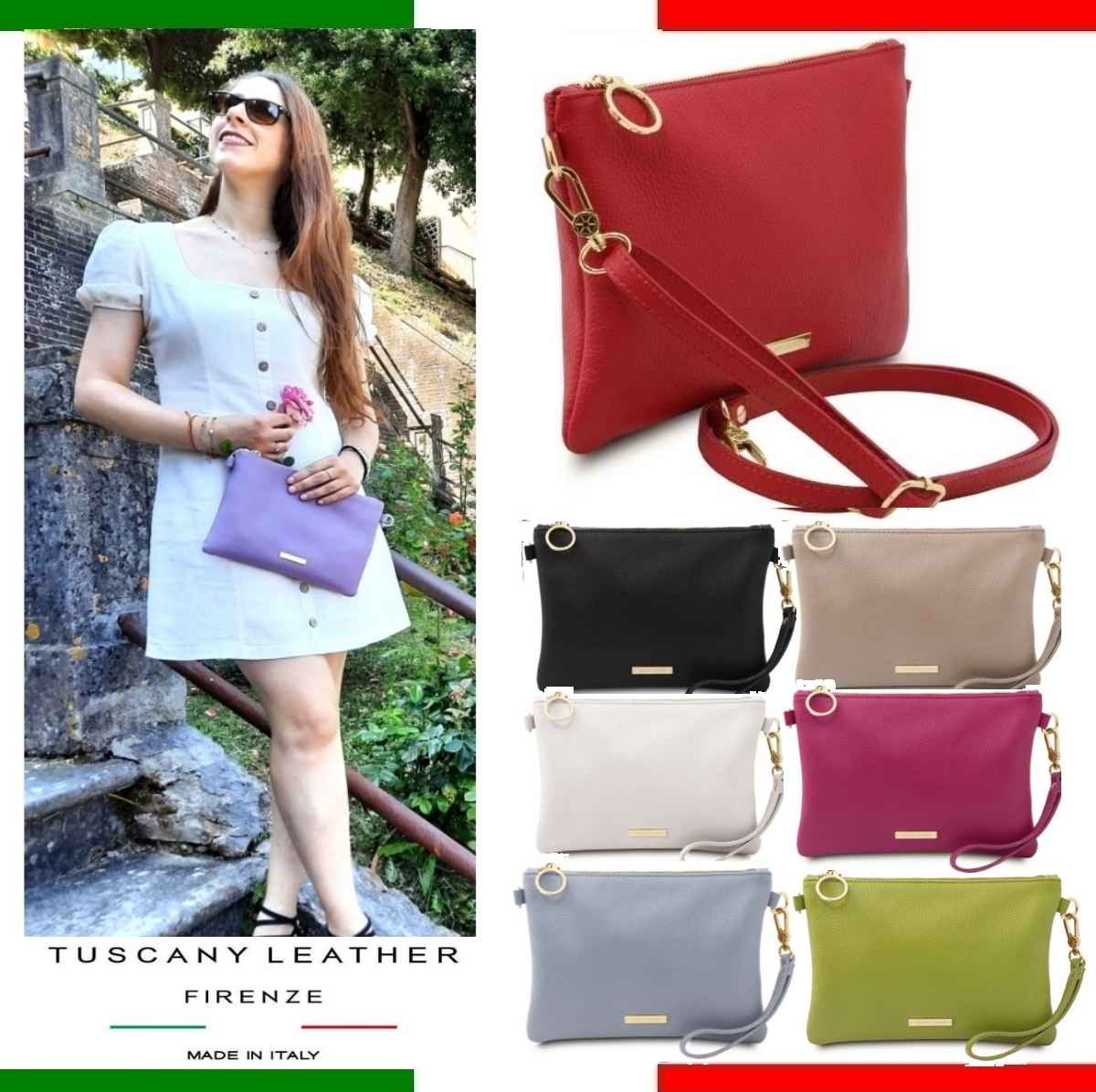 【TUSCANY LEATHER】イタリア製革サコッシュ/クロスボディバッグ