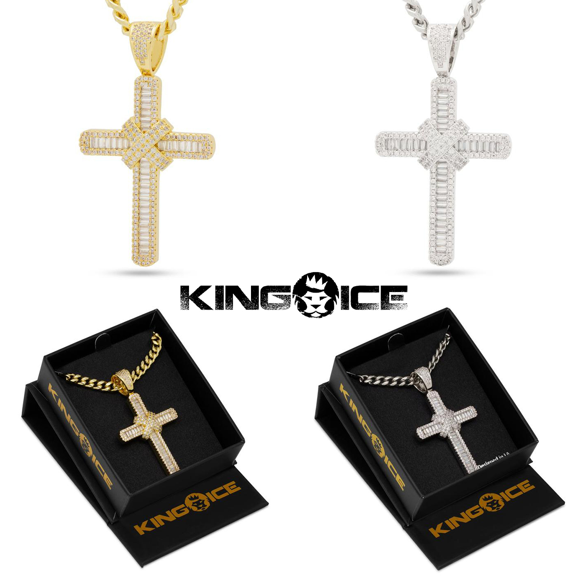 KING ICE キングアイス WRAPPED CROSS NECKLACE ネックレス
