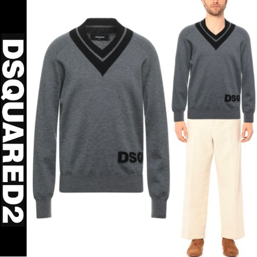 最安挑戦! 残り1点●関税込【DSQUARED2】 バイカラーデザイン/プルオーバー ニット・セーター 最安挑戦! 残り1点●関税込【DSQUARED2】 バイカラーデザイン/プルオーバー ニット・セーター