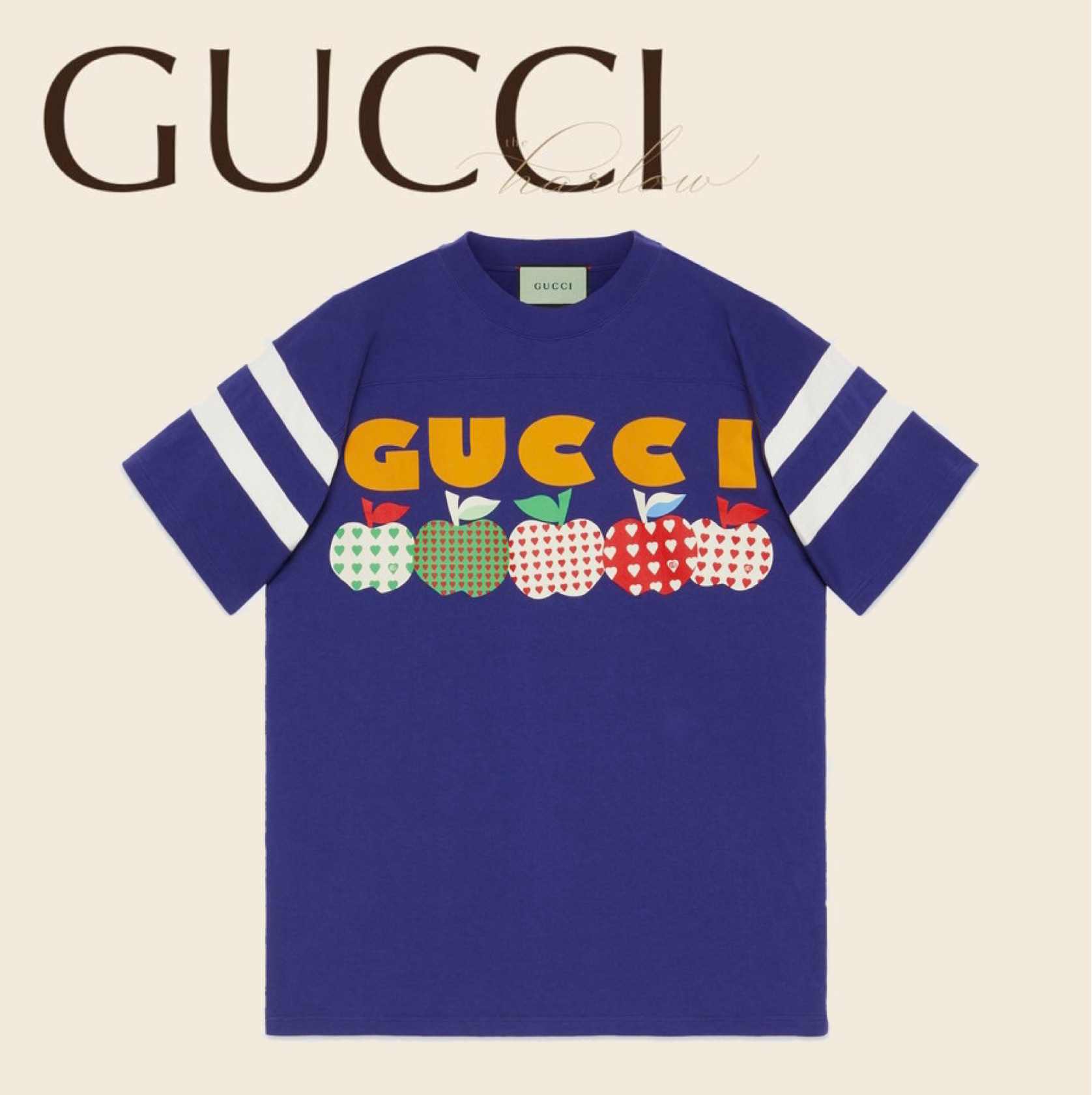 新発売の GUCCI Tシャツ トップス アップル ハート GG ロゴ 男 新作