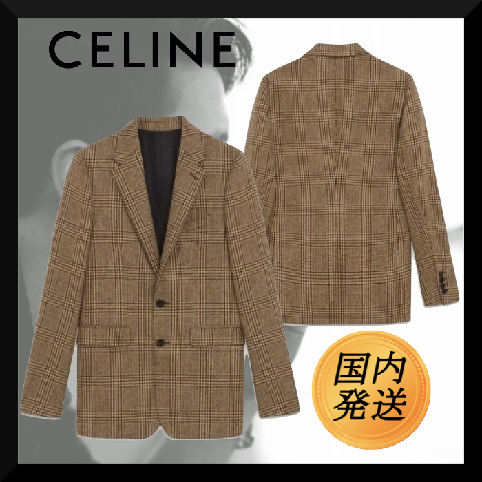数量限定セール お洒落♪【国内買付★CELINE】2ボタン クラシックジャケット テーラードジャケット 数量限定セール お洒落♪【国内買付★CELINE】2ボタン クラシックジャケット テーラードジャケット