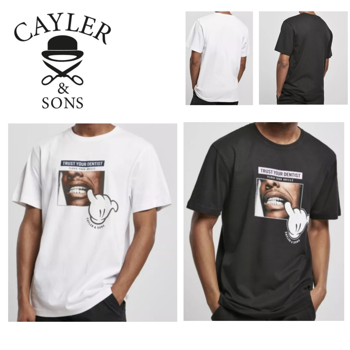 SALE★Trust Ur Dentist T-Shirt【送込Cayler&Sons】歯/手★白黒