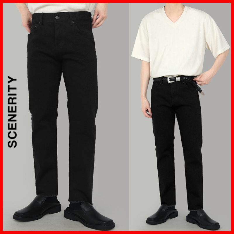 SCENERITY(シナリティ) ★ スリムFITブラックデニムパンツ