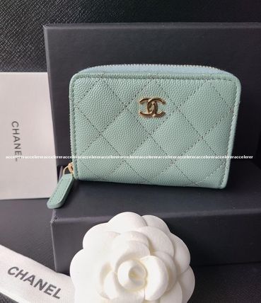 【25A♡最新作】CHANEL ジップコインパース グリーン シャネル CHANEL コインケース キャビアスキン CLASSIC ZIP COIN