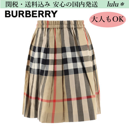 関税込21/22AW 大人もOK BURBERRY KIDSチェックスカート80395221