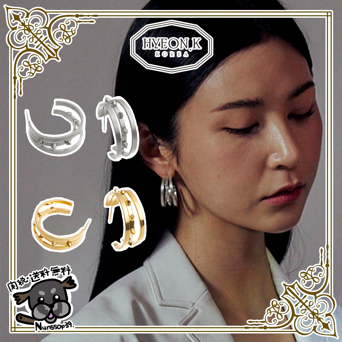 【HYEONK】HYEONK STUD HOOP (M）