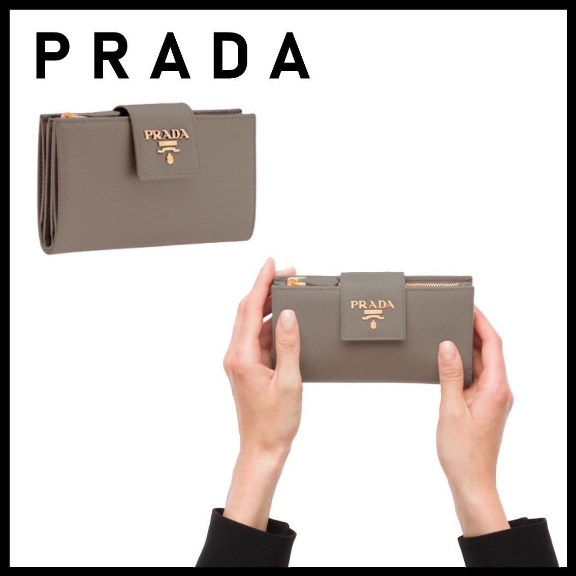 正規品★直営店買付!PRADA サフィアーノレザー 長財布 1ML005