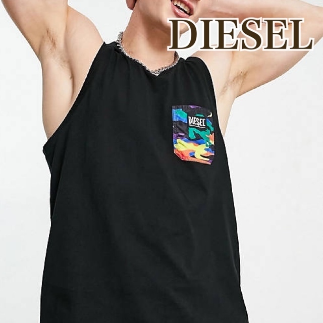 ベストセラー 【DIESEL】ポケットディテールロゴプリント タンクトップ タンクトップ ベストセラー 【DIESEL】ポケットディテールロゴプリント タンクトップ タンクトップ