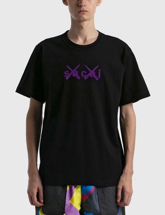 sacai 2021 SS KAWS Sacai Flock Print T-shirt Purple Short Sleeves