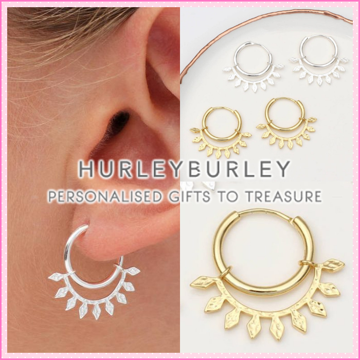 即発/ギフト最適☆Hurleyburley☆リーフ フープ ピアス☆
