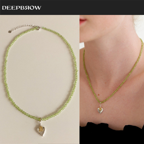 ★21-22新作★DEEPBROW★peridot 2way initial necklace
