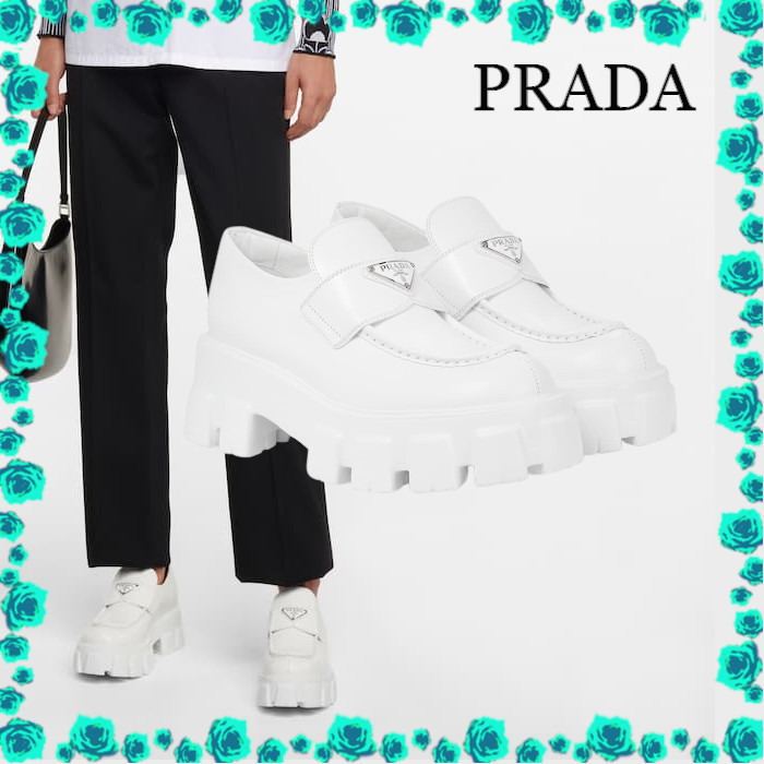 PRADA モノリス レザー プラットフォーム 厚底 ローファー www