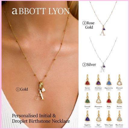 【Abbott Lyon】イニシャル & 誕生石 ネックレス 関税送料込 Abbott Lyon☆イニシャル＆誕生石ネックレス 関送込 ネックレス