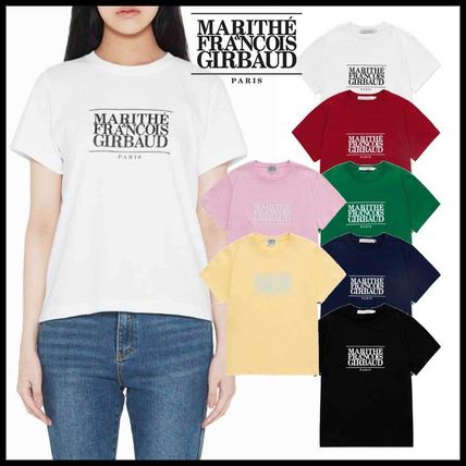 Marithe + Francois Girbaud T-Shirts Street Style Plain Cotton Short Sleeves Logo T-Shirts